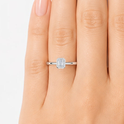 L'Emeraude® Bezel Solitaire 0.5ct Diamond Ring, 14K White Gold