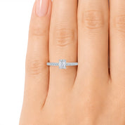 L'Emeraude® Pavé Solitaire 0.5ct Diamond Ring, 14K White Gold