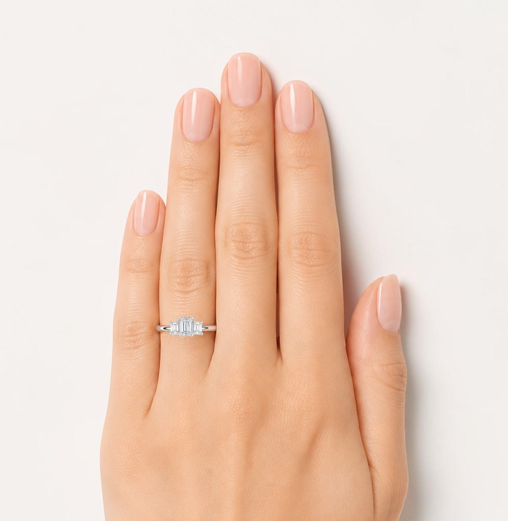 L'Emeraude® 3-Stones 0.5ct Diamond Ring, Platinum