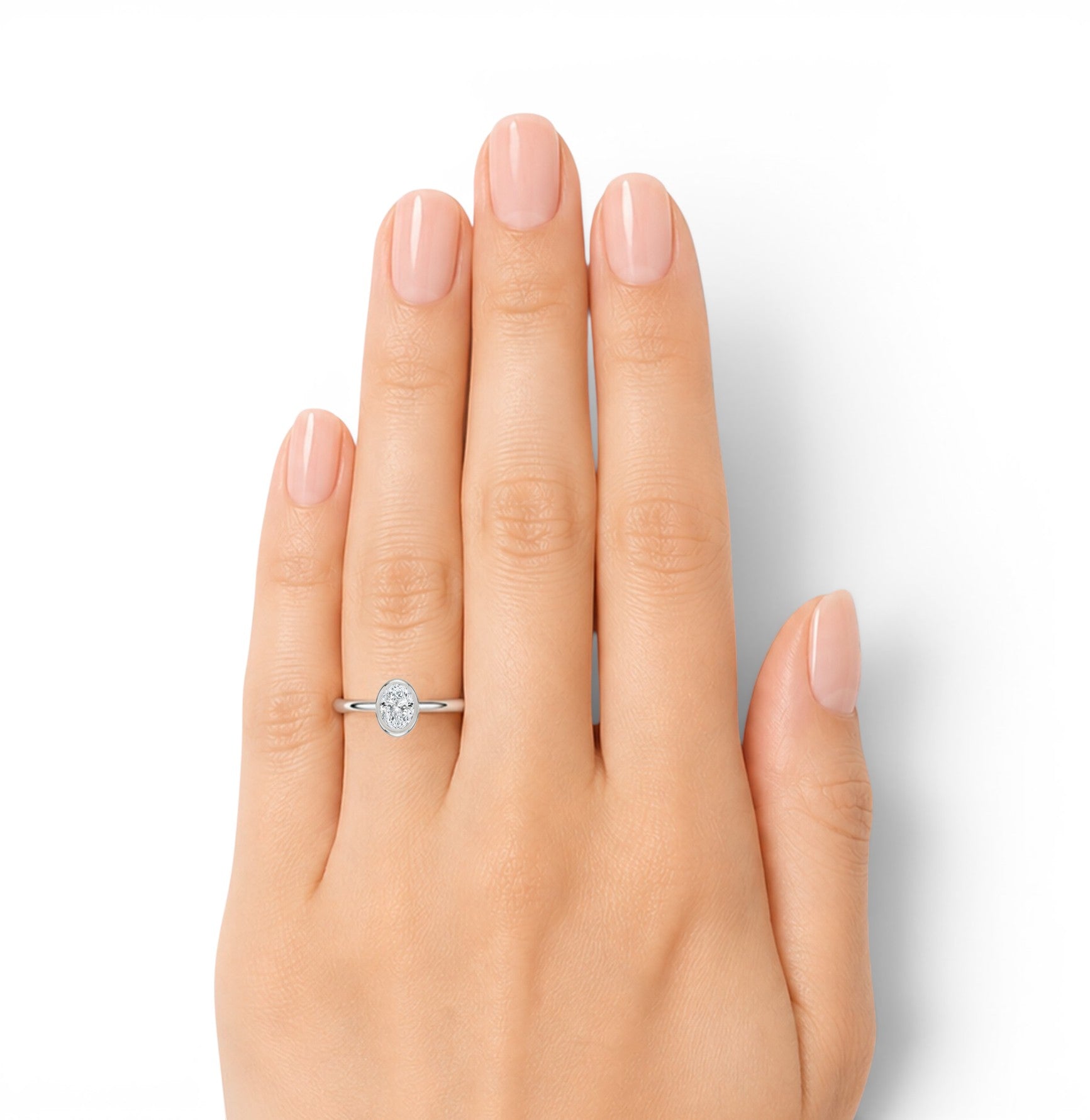 L'Ovale® Bezel Solitaire 0.5ct Diamond Ring, 14K Rose Gold