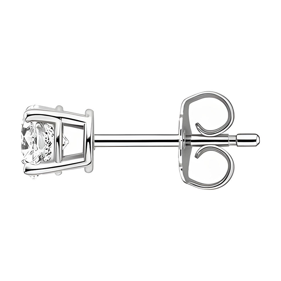 La Ronde® Diamond Stud Earrings, 14K White Gold