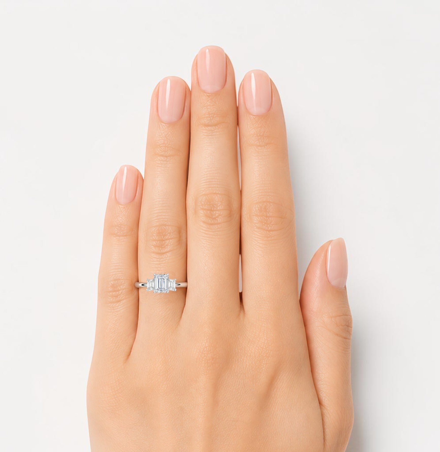 L'Emeraude® 3-Stones 1ct Diamond Ring, Platinum