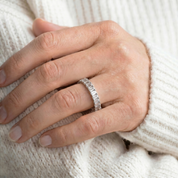 L'Emeraude® Diamond Eternity Band 2x3mm, Sterling Silver