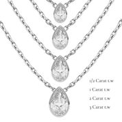 La Poire® Bezel Diamond Pendant Necklace, Sterling Silver