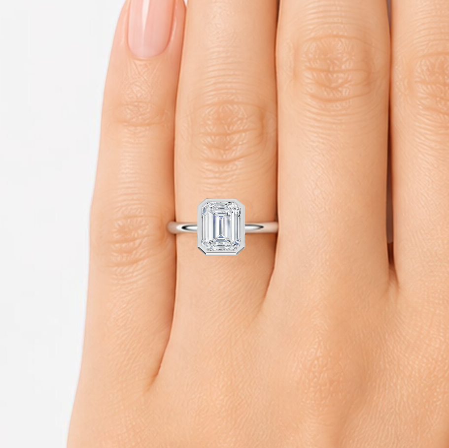 L'Emeraude® Bezel Solitaire 2ct Diamond Ring, Platinum