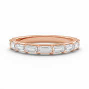 L'Emeraude® East-West Diamond Eternity Band 2x4mm, 14K Rose Gold