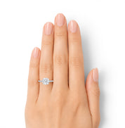La Ronde® Pavé Solitaire 2ct Diamond Ring, 14K White Gold