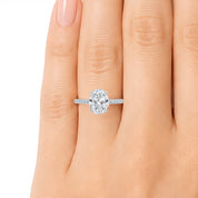 L'Ovale® Pavé Solitaire 2ct Diamond Ring, 14K Rose Gold