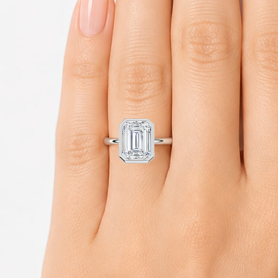 L'Emeraude® Bezel Solitaire 3ct Diamond Ring, Platinum