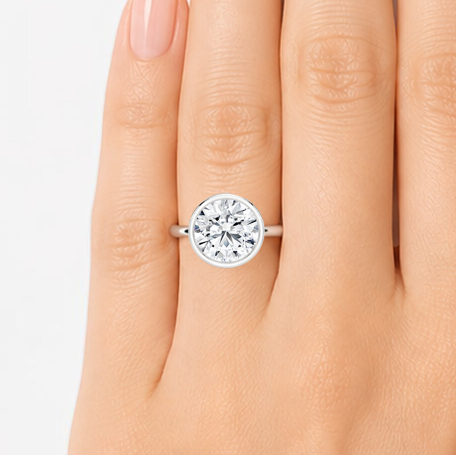 La Ronde® Bezel Solitaire 3ct Diamond Ring, 14K Rose Gold