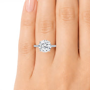 La Ronde® Pavé Solitaire 3ct Diamond Ring, 14K White Gold