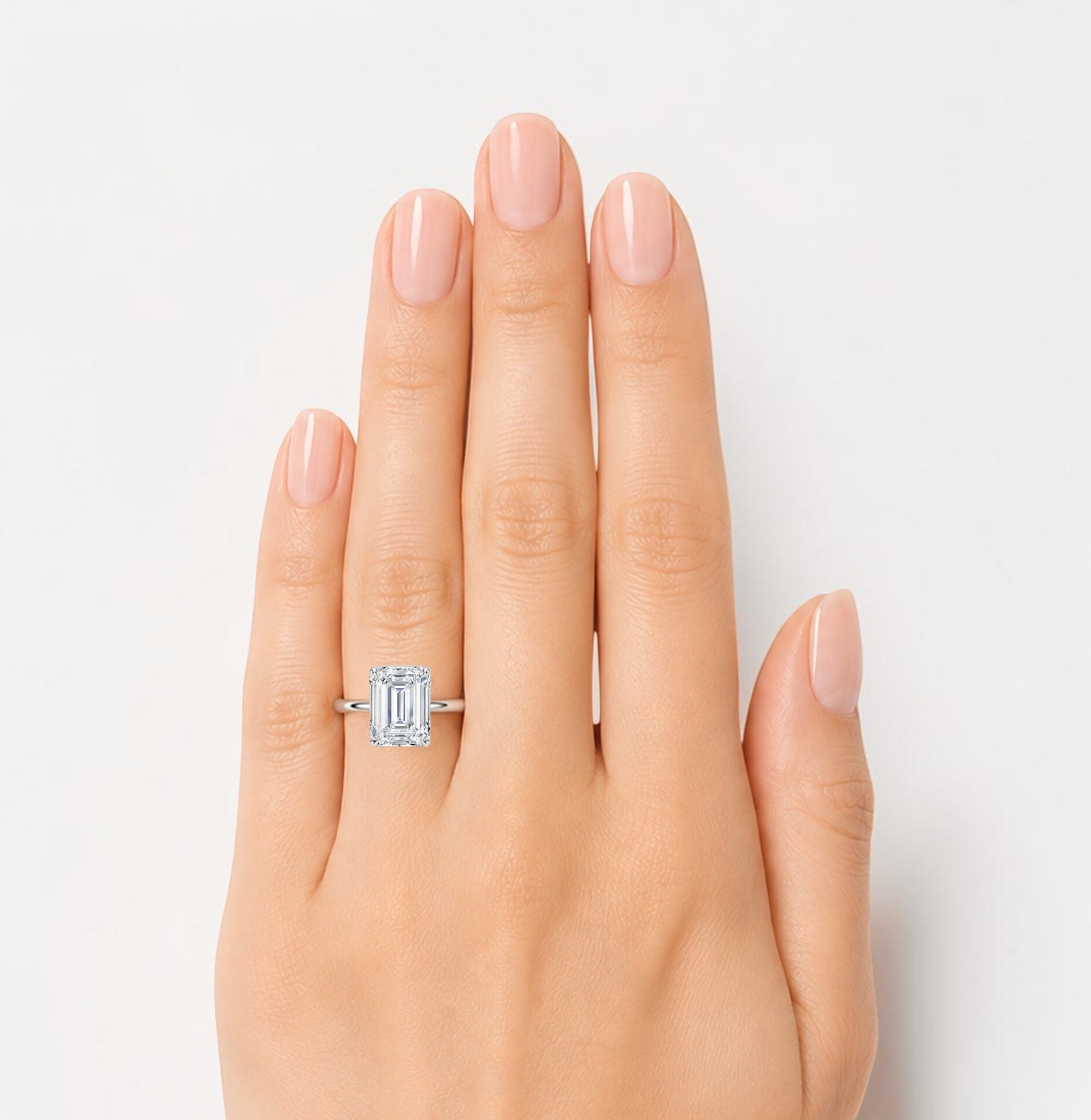 L'Emeraude® Solitaire 3ct Diamond Ring, 14K White Gold