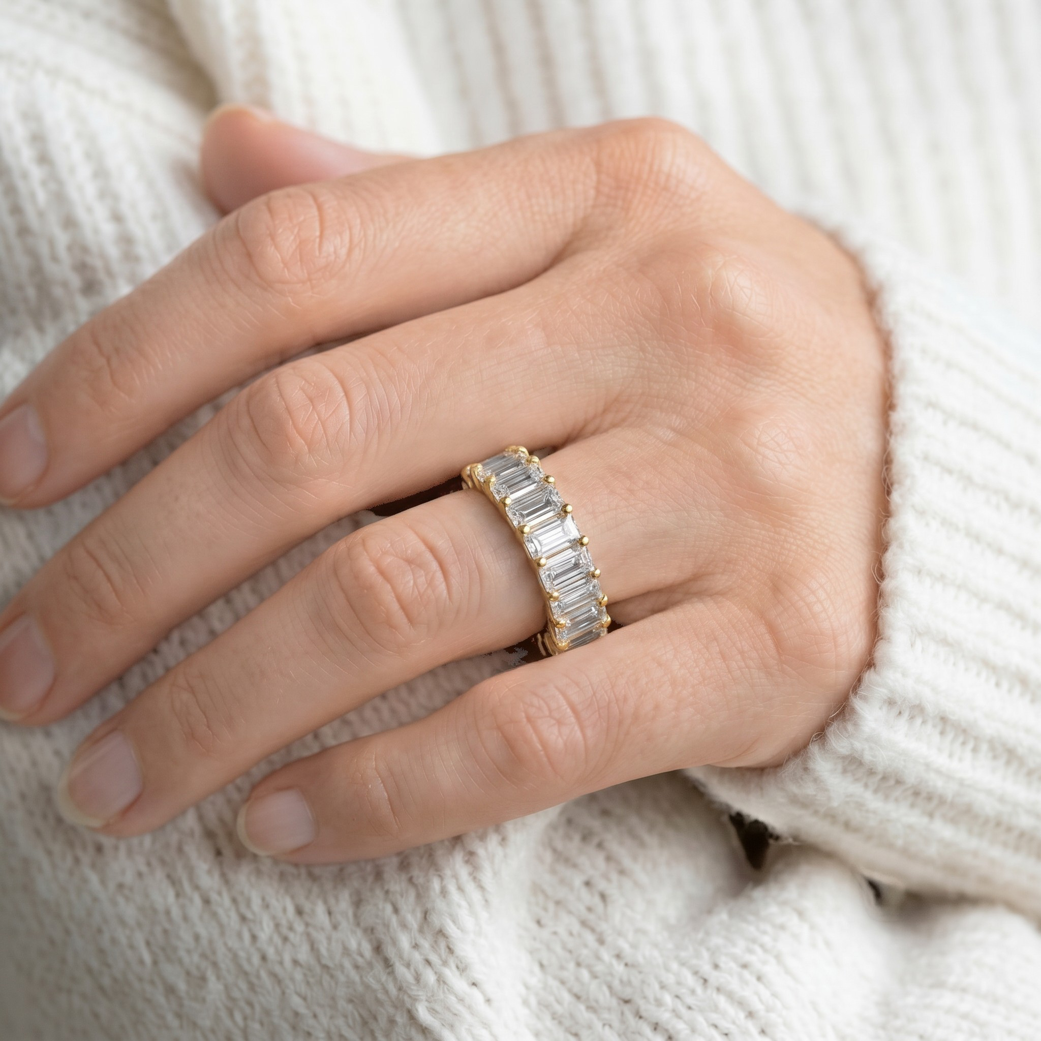 L'Emeraude® Diamond Eternity Band 3x5mm, 14K Gold