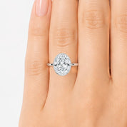L'Ovale® Bezel Solitaire 3ct Diamond Ring, 14K White Gold