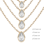 La Poire® Bezel Diamond Pendant Necklace, 14K Rose Gold