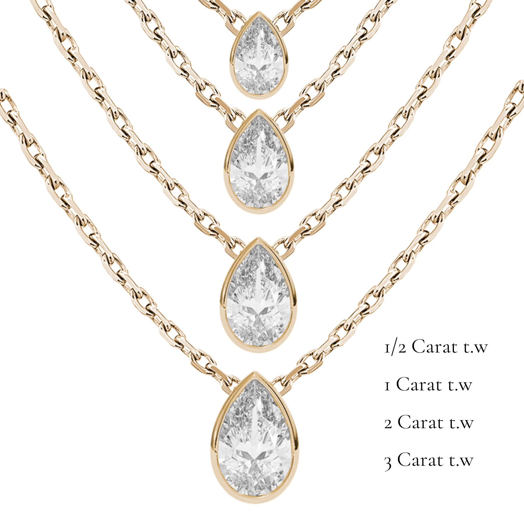 La Poire® Bezel Diamond Pendant Necklace, 14K Rose Gold