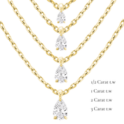 La Poire® Diamond Pendant Necklace, 14K Gold
