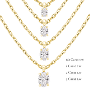 L'Ovale® Diamond Pendant Necklace, Gold Vermeil