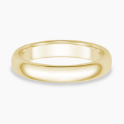 Round Wedding Band 4mm, 14K Gold