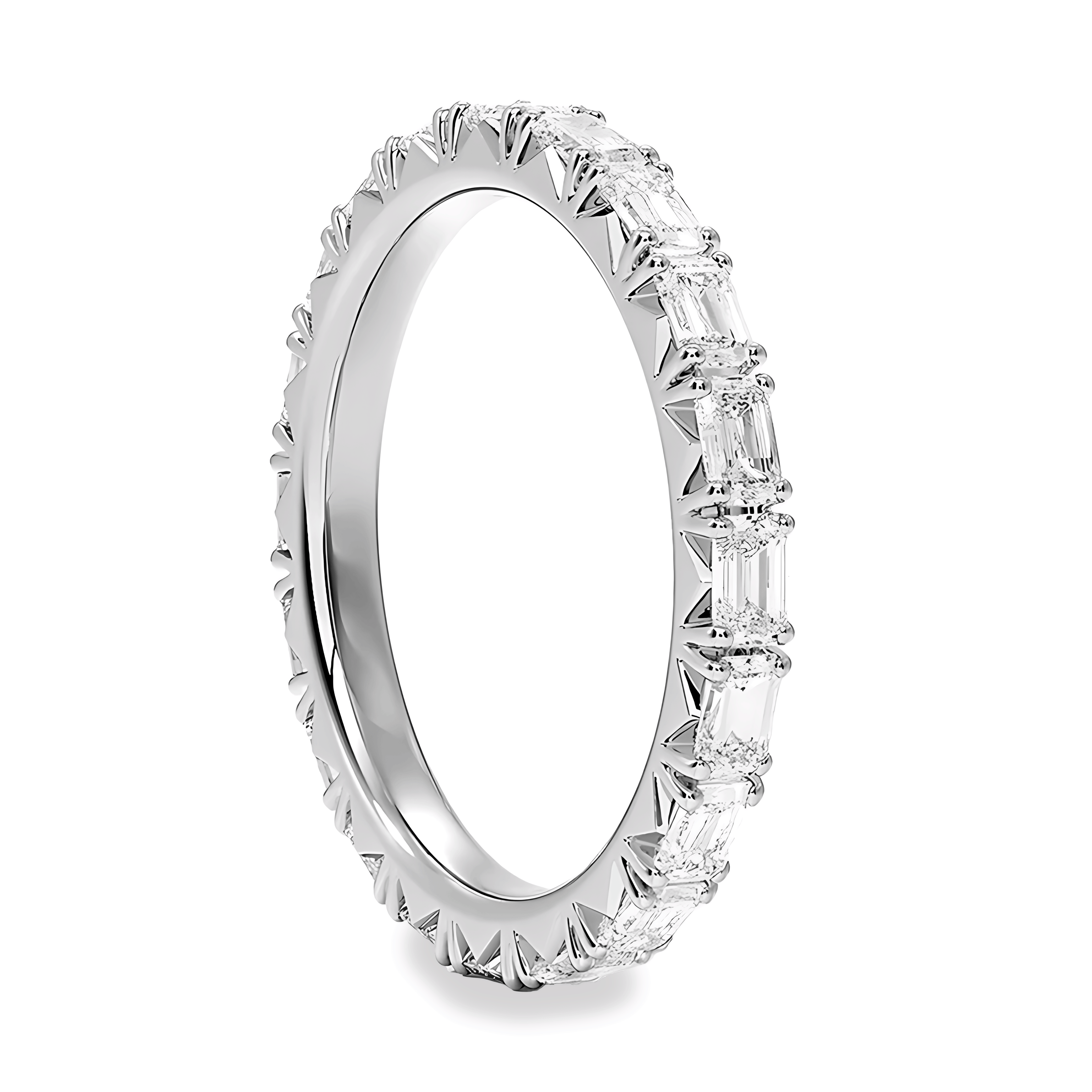 East-West Emerald Eternity Band (Platinum)