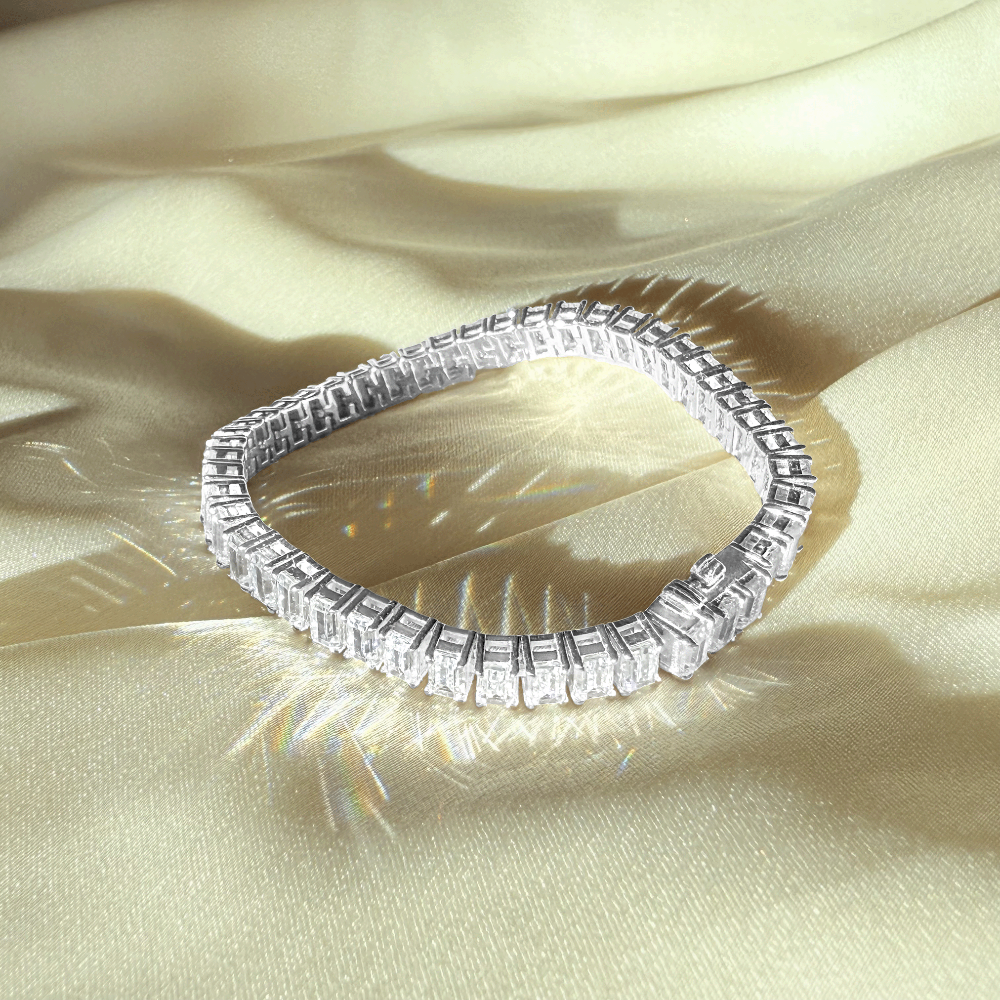 L'Emeraude® Diamond Tennis Bracelet 3*5mm  (platinum)
