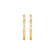 Bezel Diamond Hoop Earrings