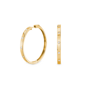 Bezel Diamond Hoop Earrings