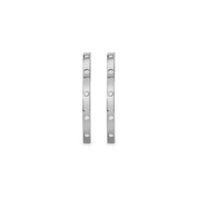 Bezel Diamond Hoop Earrings (Platinum)