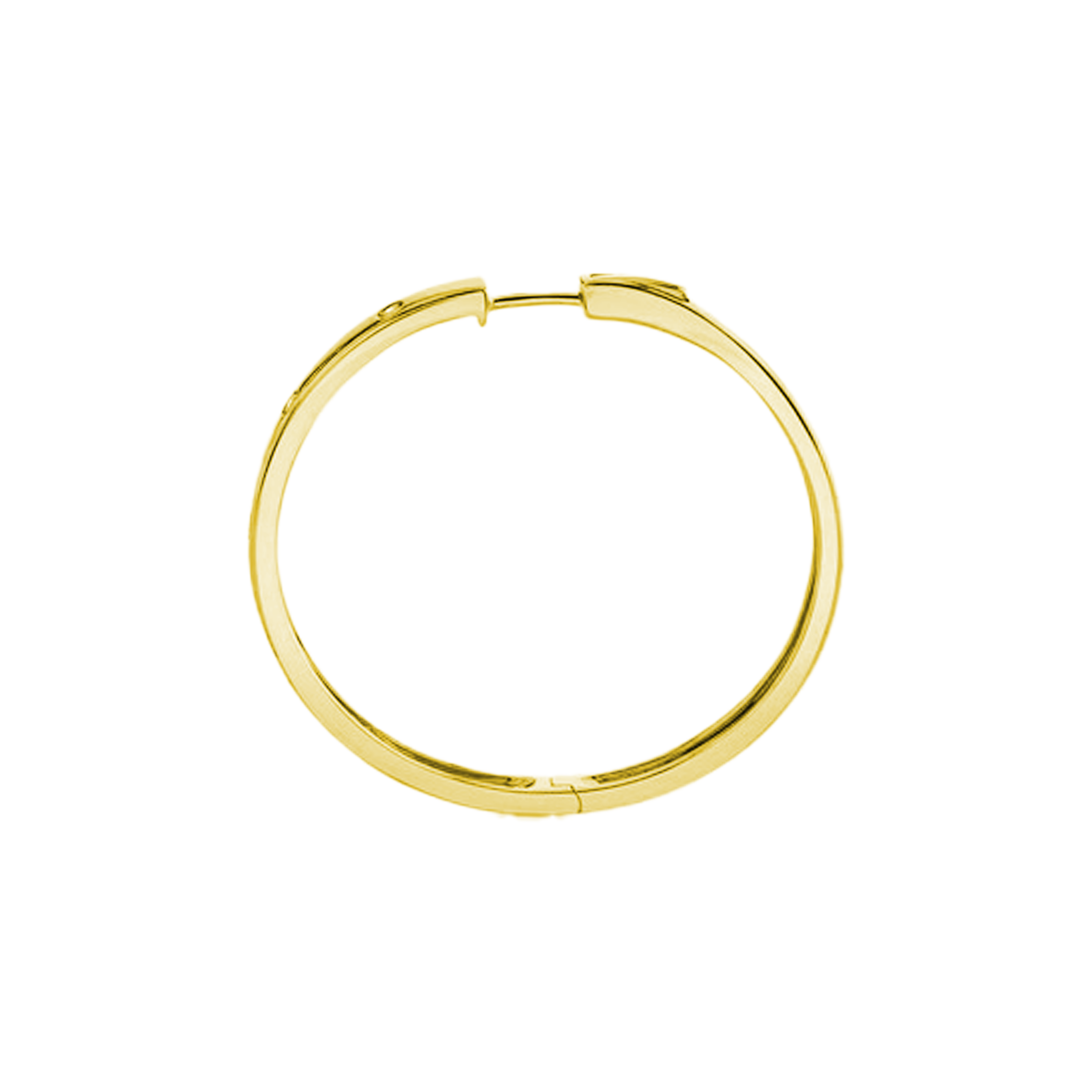 Bezel Diamond Hoop Earrings, 14K Gold