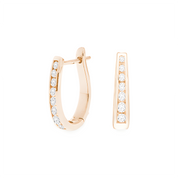 Channel Set Hoop Earrings, 14K Rose Gold