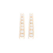 Channel Set Hoop Earrings, 14K Rose Gold
