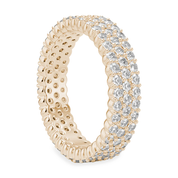 Three-Row Diamonds Pavé Ring