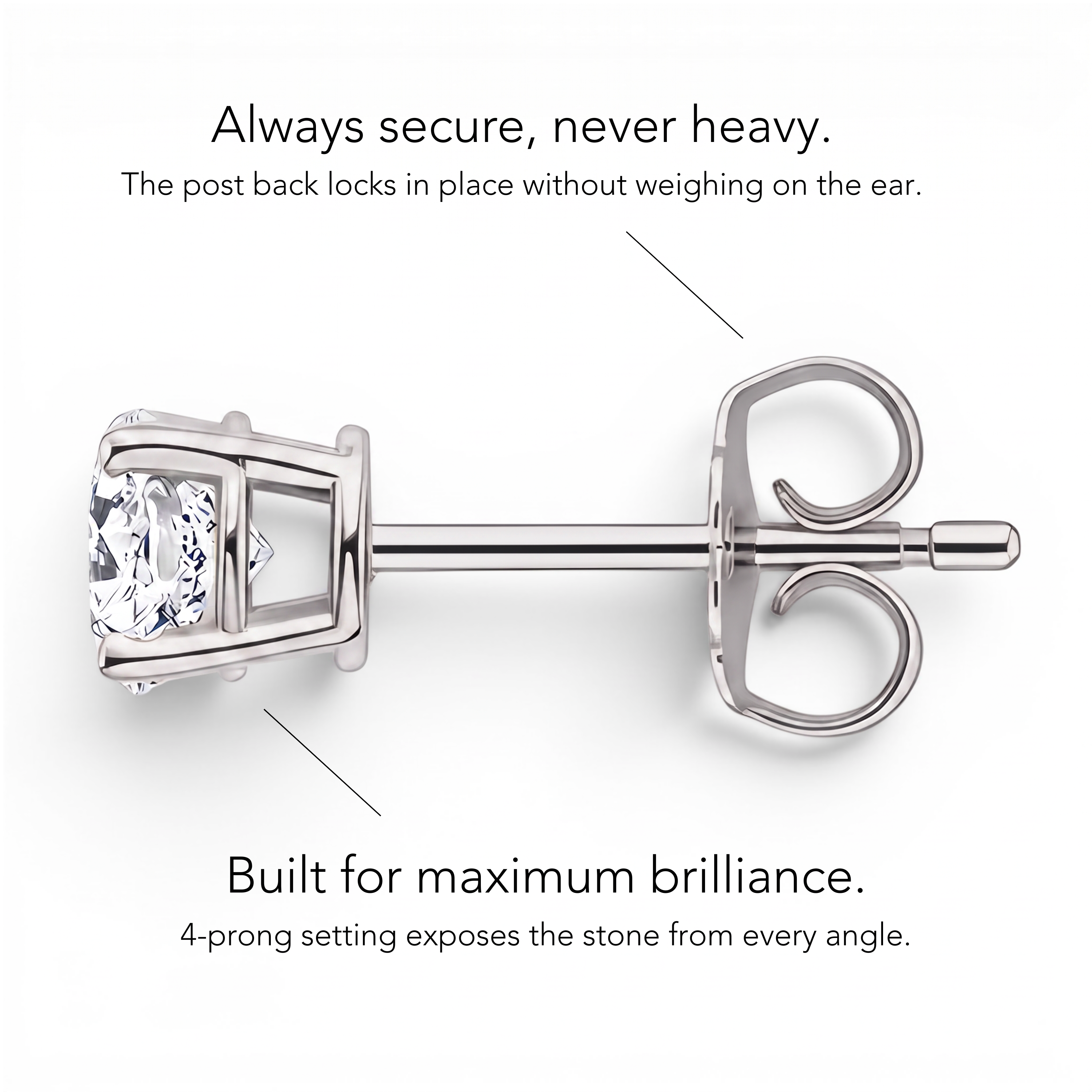 La Ronde® Diamond Stud Earrings, 14K White Gold