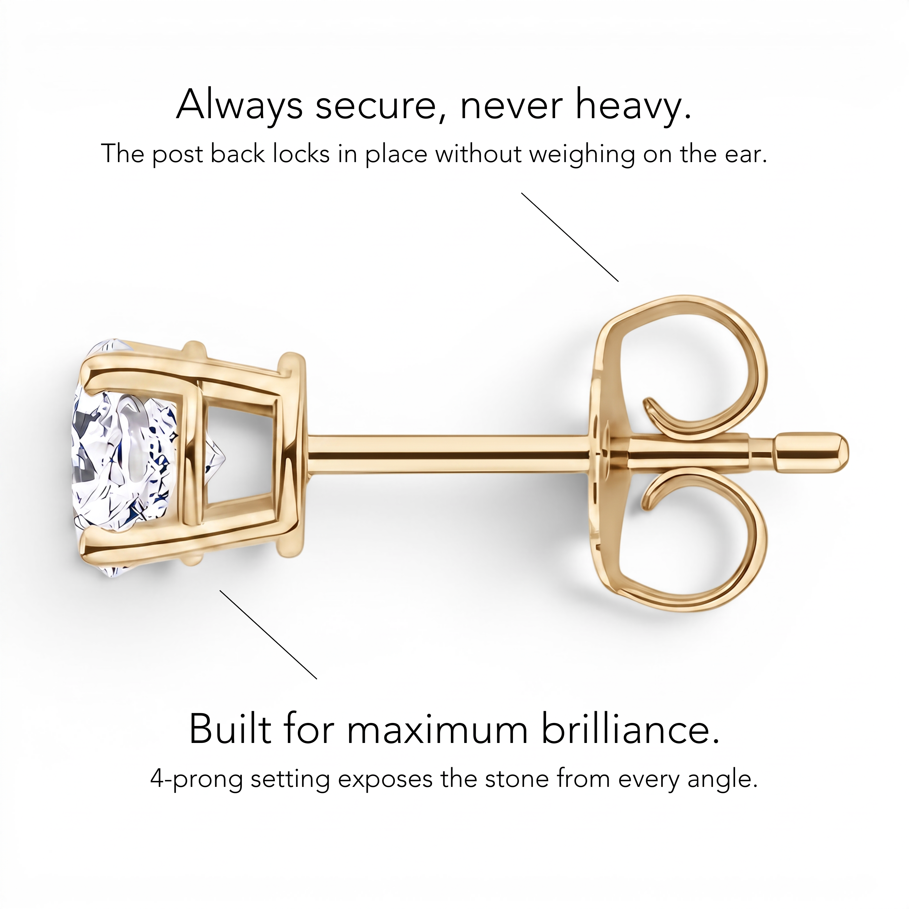 La Ronde® Diamond Stud Earrings, Gold Vermeil