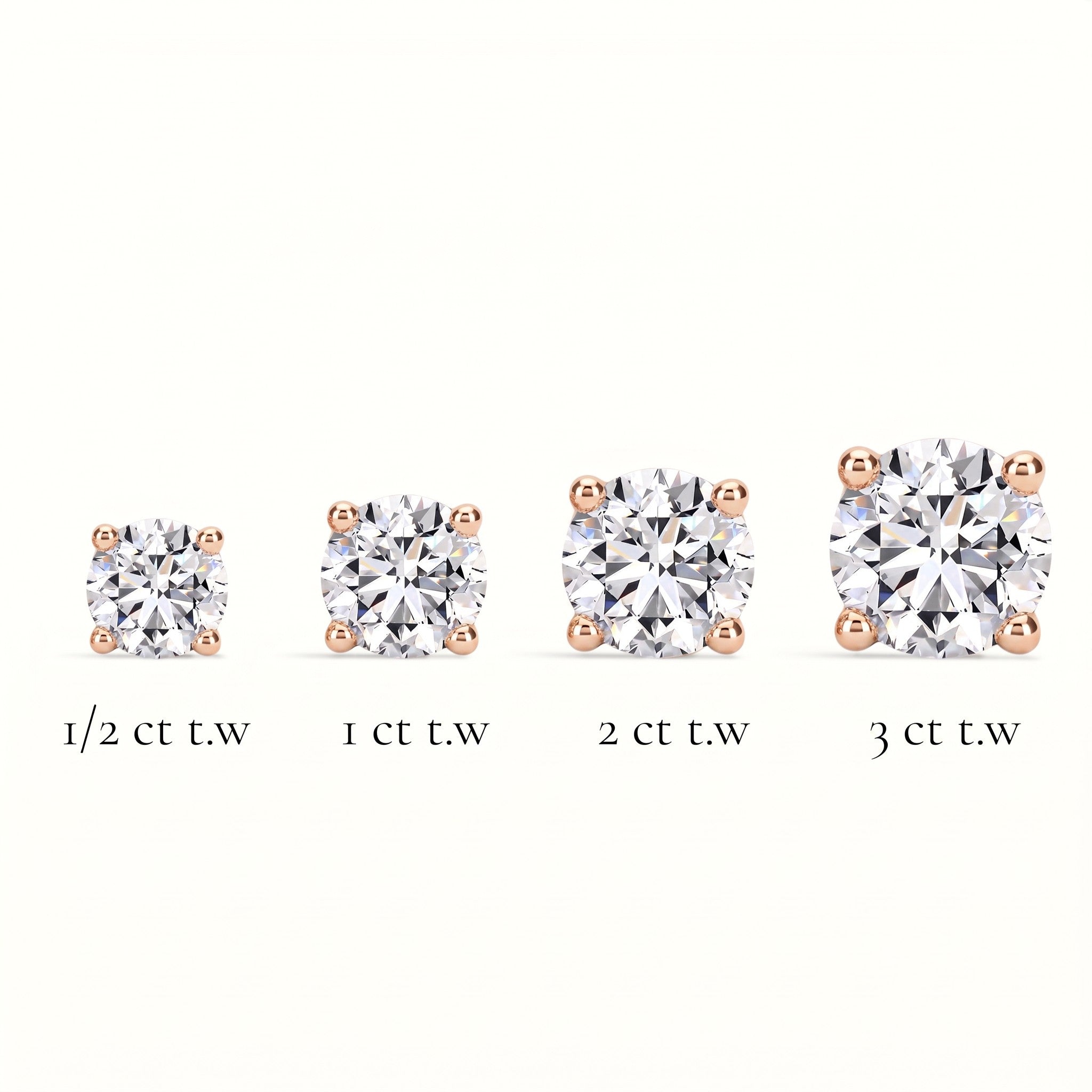 La Ronde® Diamond Stud Earrings, 14K Rose Gold