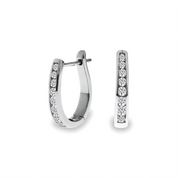 Channel Set Hoop Earrings