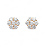 La Fleur® Diamond Stud Earrings, 14K Rose Gold