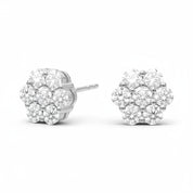 La Fleur® Diamond Stud Earrings, Sterling Silver