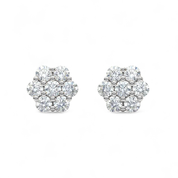 La Fleur® Diamond Stud Earrings, Sterling Silver