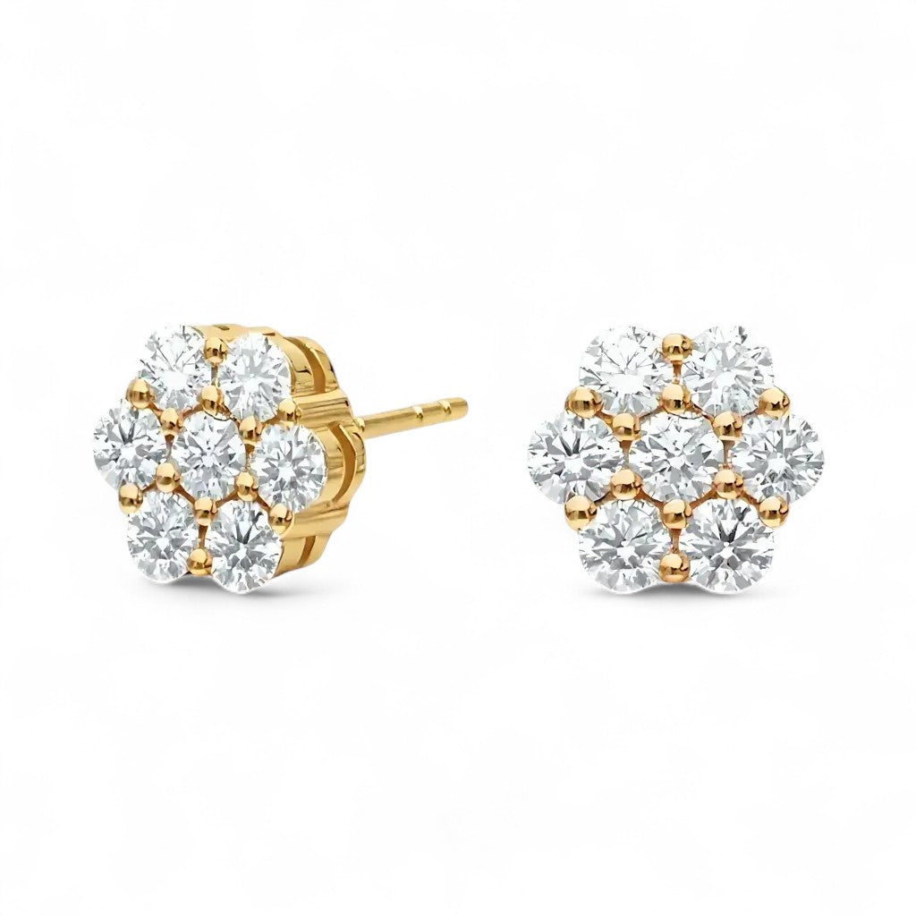 La Fleur® Diamond Stud Earrings, 14K Gold