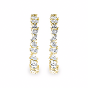 Mixed Diamonds C-Hoop Earrings, Gold Vermeil