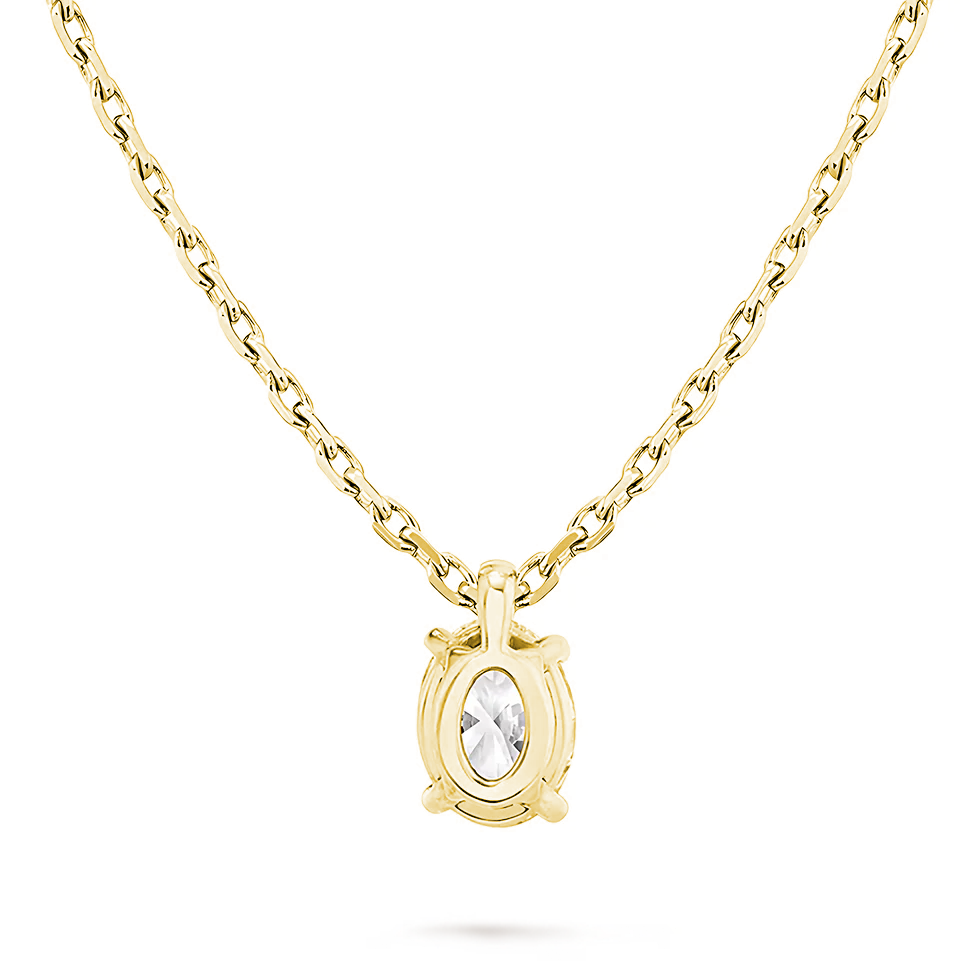 L'Ovale® Diamond Pendant Necklace, Gold Vermeil