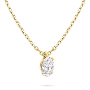 L'Ovale® Diamond Pendant Necklace, Gold Vermeil