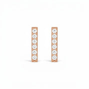 Le Pavé® Bar Diamond Stud Earrings, 14k Rose Gold