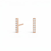 Le Pavé® Bar Diamond Stud Earrings, 14k Rose Gold