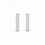 Le Pavé® Bar Diamond Stud Earrings, 14k White Gold