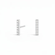 Le Pavé® Bar Diamond Stud Earrings, 14k White Gold
