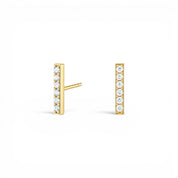 Le Pavé® Bar Diamond Stud Earrings, Gold Vermeil