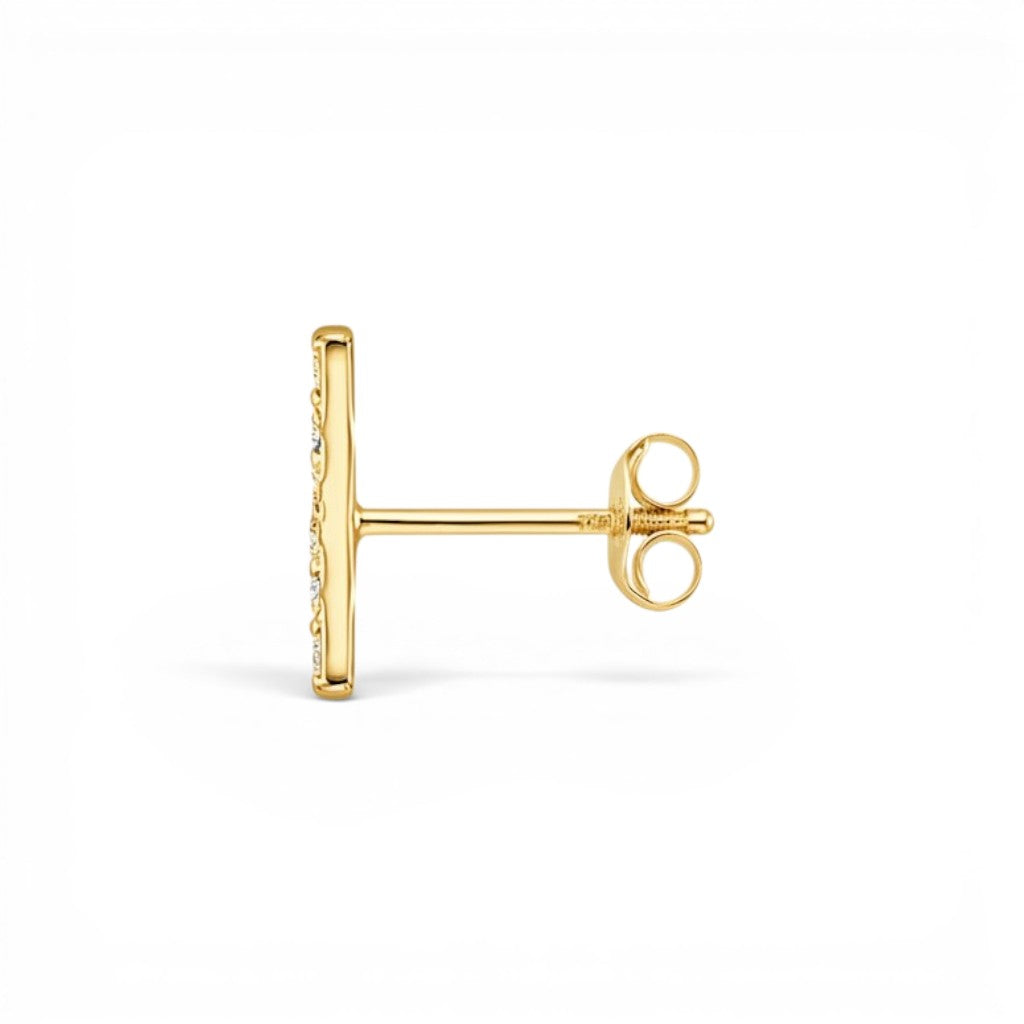 Le Pavé® Bar Diamond Stud Earrings, Gold Vermeil