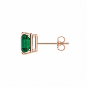 L'Emeraude® Emerald Stud Earrings, 14K Rose Gold